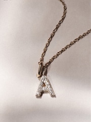 The Diamond Store White Love Letter Initial 0.10ct Lab Diamond Necklace in 18K Gold Vermeil - Image 3 of 3