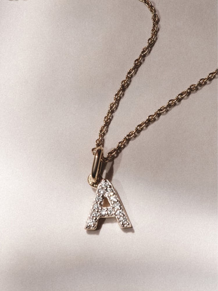 The Diamond Store White Love Letter Initial 0.10ct Lab Diamond Necklace in 18K Gold Vermeil - Image 3 of 3