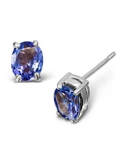 The Diamond Store Purple Studs 0.70ct Tanzanite Stone Earrings 9K in White Gold - Image 1 of 4