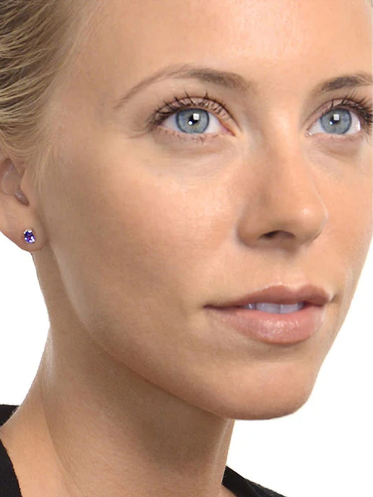 The Diamond Store Purple Studs 0.70ct Tanzanite Stone Earrings 9K in White Gold - Image 2 of 4