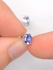 The Diamond Store Purple Studs 0.70ct Tanzanite Stone Earrings 9K in White Gold - Image 3 of 4