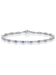 The Diamond Store Purple Claw Set Link Bracelet 1.45ct Tanzanite Stone in 9K White Gold - Image 1 of 1