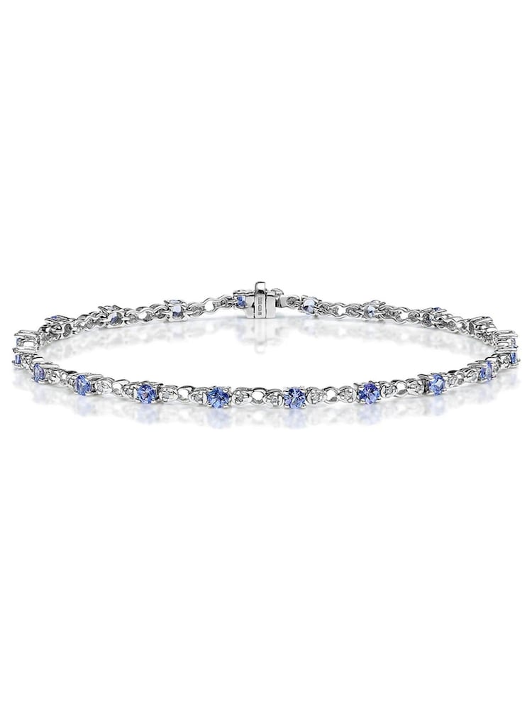 The Diamond Store Purple Claw Set Link Bracelet 1.45ct Tanzanite Stone in 9K White Gold - Image 1 of 1 The Diamond Store Purple Claw Set Link Bracelet 1.45ct Tanzanite Stone in 9K White Gold - Image 1 of 1