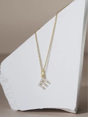 The Diamond Store White Love Letter Initial 0.10ct Lab Diamond Necklace in 18K Gold Vermeil - Image 2 of 2