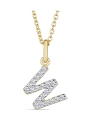 The Diamond Store White Love Letter Initial 0.10ct Lab Diamond Necklace in 18K Gold Vermeil - Image 1 of 2