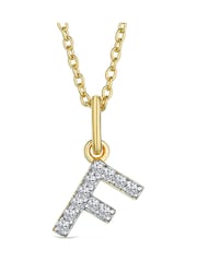 The Diamond Store White Love Letter Initial 0.10ct Lab Diamond Necklace in 18K Gold Vermeil - Image 1 of 2