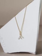 The Diamond Store White Love Letter Initial 0.10ct Lab Diamond Necklace in 18K Gold Vermeil - Image 2 of 2