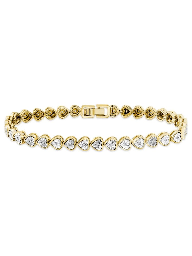 The Diamond Store Gold Heart 0.15ct H/SI Lab Diamond Tennis Bracelet  in 18K Gold Vermeil - Image 6 of 6