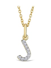 The Diamond Store White Love Letter Initial 0.10ct Lab Diamond Necklace in 18K Gold Vermeil - Image 1 of 1