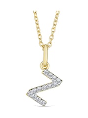 The Diamond Store White Love Letter Initial 0.10ct Lab Diamond Necklace in 18K Gold Vermeil - Image 1 of 2