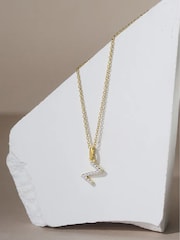The Diamond Store White Love Letter Initial 0.10ct Lab Diamond Necklace in 18K Gold Vermeil - Image 2 of 2