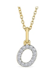 The Diamond Store White Love Letter Initial 0.10ct Lab Diamond Necklace in 18K Gold Vermeil - Image 1 of 2
