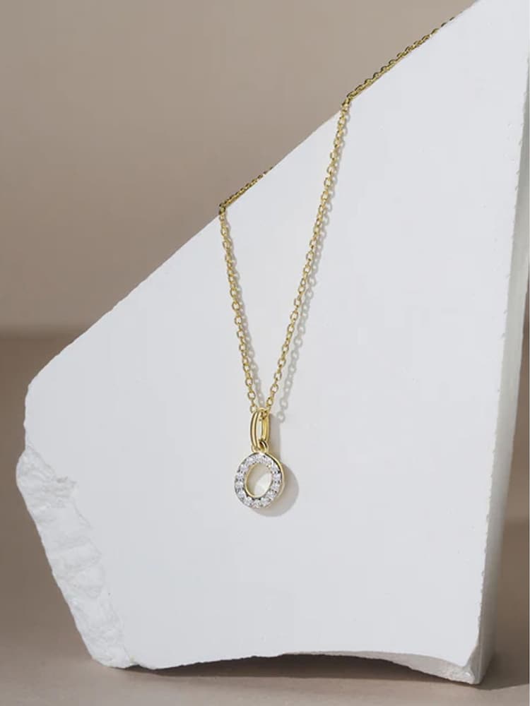 The Diamond Store White Love Letter Initial 0.10ct Lab Diamond Necklace in 18K Gold Vermeil - Image 2 of 2