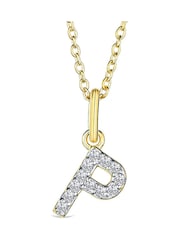 The Diamond Store White Love Letter Initial 0.10ct Lab Diamond Necklace in 18K Gold Vermeil - Image 1 of 2