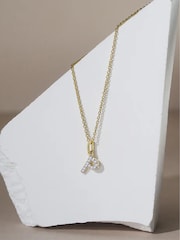 The Diamond Store White Love Letter Initial 0.10ct Lab Diamond Necklace in 18K Gold Vermeil - Image 2 of 2