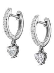 The Diamond Store White Stellato 0.50ct  Heart Huggies Earrings Lab Diamond in Silver - Image 2 of 5