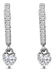 The Diamond Store White Stellato 0.50ct  Heart Huggies Earrings Lab Diamond in Silver - Image 3 of 5