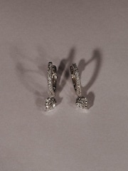 The Diamond Store White Stellato 0.50ct  Heart Huggies Earrings Lab Diamond in Silver - Image 5 of 5