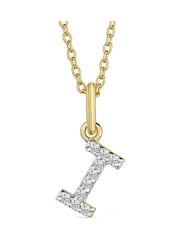 The Diamond Store White Love Letter Initial 0.10ct Lab Diamond Necklace in 18K Gold Vermeil - Image 1 of 1