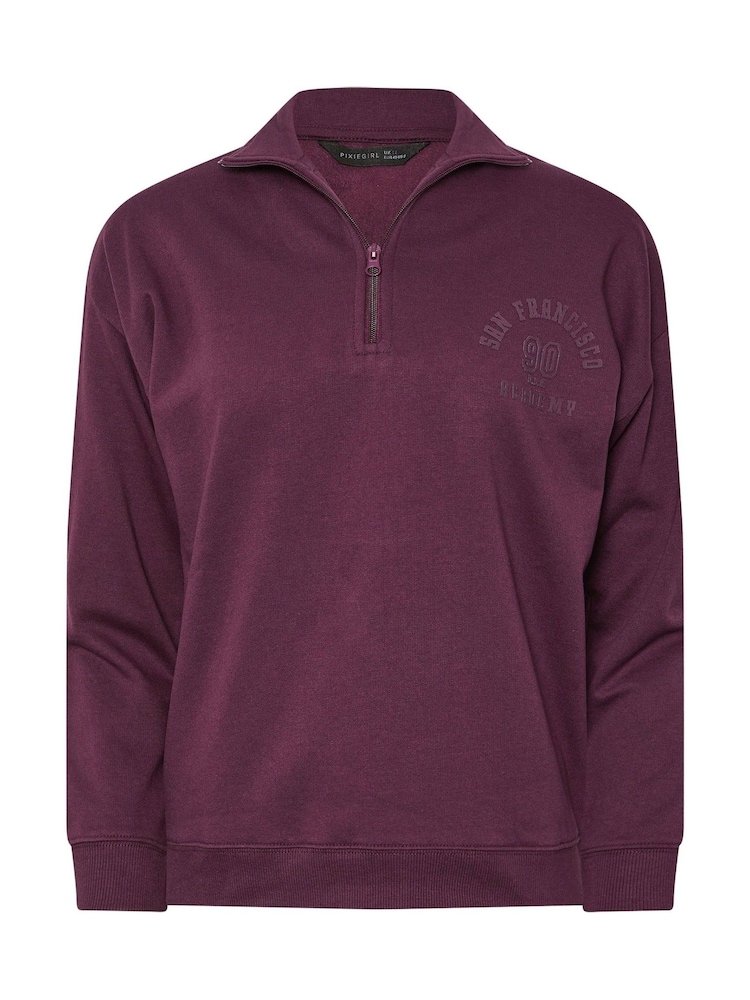 PixieGirl Petite Red San Francisco Zip Sweatshirt - Image 6 of 6