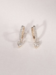 The Diamond Store White Stellato 0.50ct Heart Drop Huggies Earrings Lab Diamond in 18K Gold Vermeil - Image 1 of 5