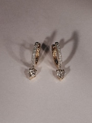 The Diamond Store White Stellato 0.50ct Heart Drop Huggies Earrings Lab Diamond in 18K Gold Vermeil - Image 2 of 5