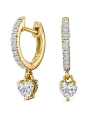 The Diamond Store White Stellato 0.50ct Heart Drop Huggies Earrings Lab Diamond in 18K Gold Vermeil - Image 3 of 5