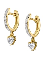 The Diamond Store White Stellato 0.50ct Heart Drop Huggies Earrings Lab Diamond in 18K Gold Vermeil - Image 4 of 5