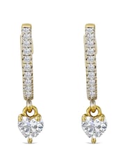 The Diamond Store White Stellato 0.50ct Heart Drop Huggies Earrings Lab Diamond in 18K Gold Vermeil - Image 5 of 5