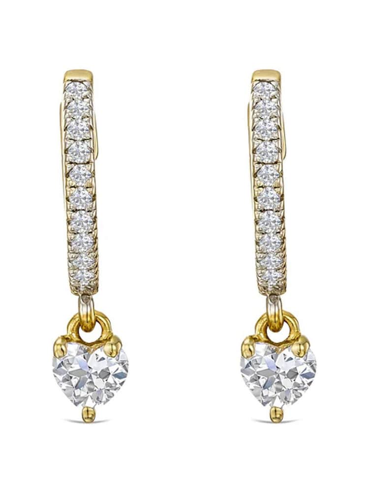 The Diamond Store White Stellato 0.50ct Heart Drop Huggies Earrings Lab Diamond in 18K Gold Vermeil - Image 5 of 5