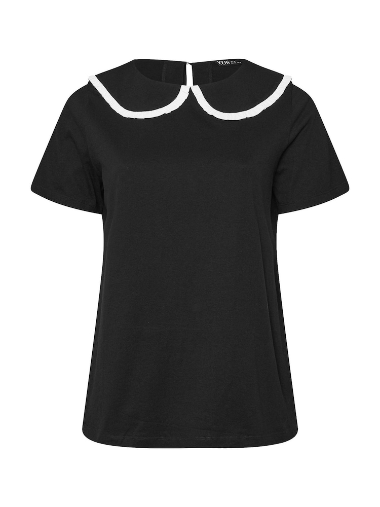Cromo preto - Yours Curve Peter Pan Lace Collar Top - Imagem 5 de 5