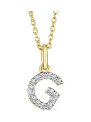 The Diamond Store White Love Letter Initial 0.10ct Lab Diamond Necklace in 18K Gold Vermeil - Image 1 of 2