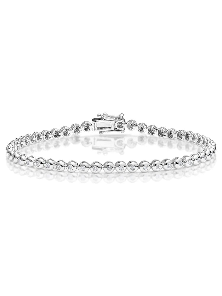 The Diamond Store White Rubover 0.50ct Lab Diamond Tennis Bracelet in 9K White Gold - Image 1 of 1