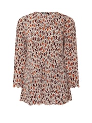 Yours Curve Brown Plisse Flute Tunic - Image 6 of 6