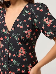 PixieGirl Petite Rose Button Front Midi Tea Dress - Bild 3 von 5