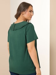 Verde - Yours Curve Peter Pan Lace Collar Top - Imagem 4 de 6