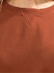 Long Tall Sally Orange Ribbed V Crew Neck Sweatshirt - Image 4 of 5