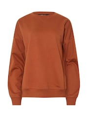 Long Tall Sally Orange Ribbed V Crew Neck Sweatshirt - Image 5 of 5