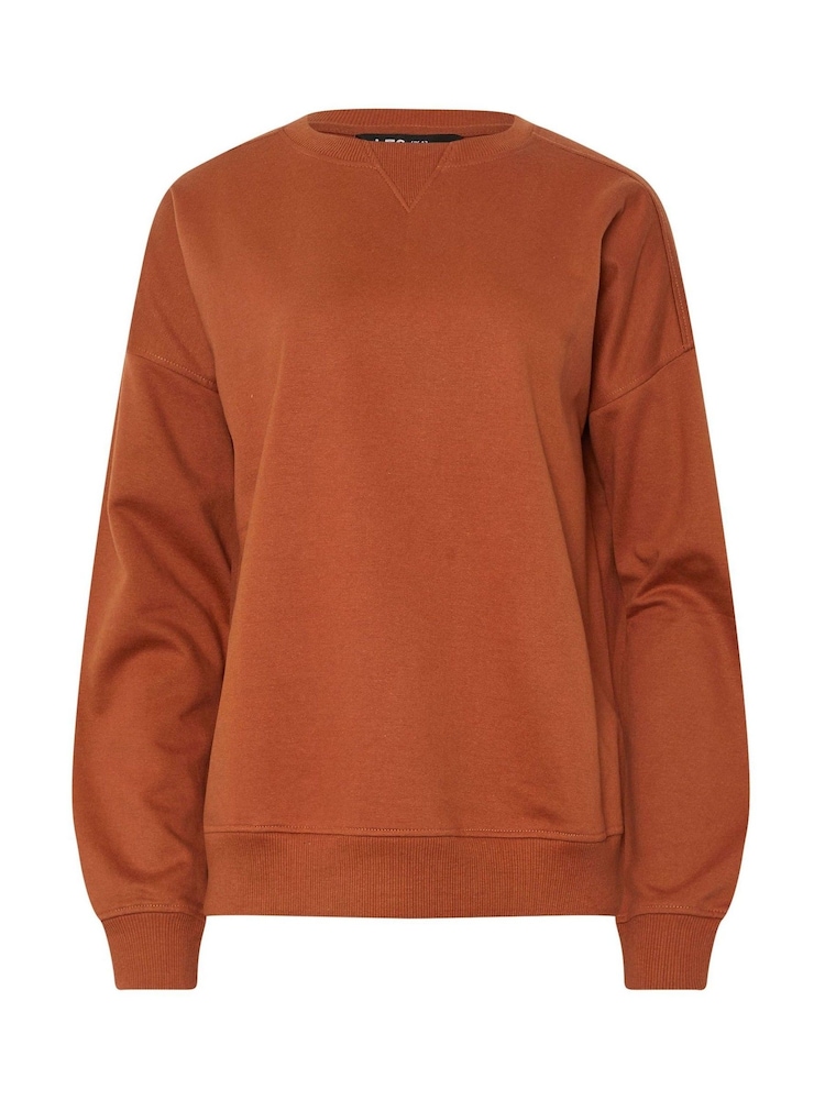 Long Tall Sally Orange Ribbed V Crew Neck Sweatshirt - Image 5 of 5