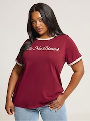 Yours Curve Ringer Placement T-Shirt - Imagem 1 de 5