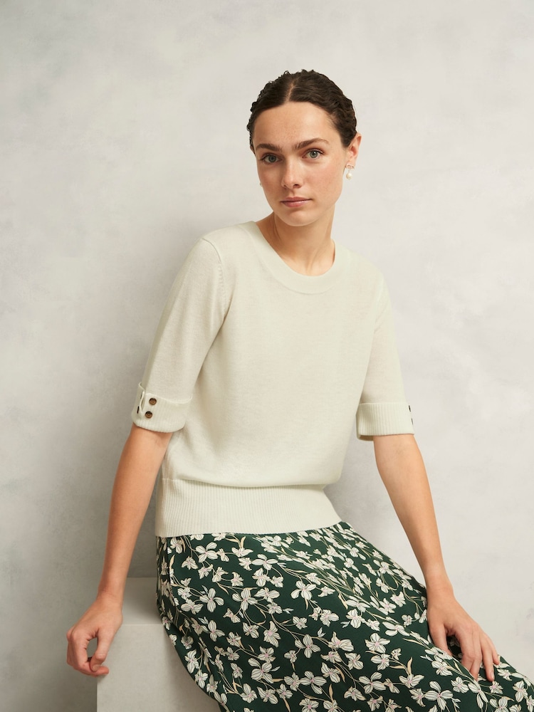 Hobbs White Leanne Knitted Top - Image 1 of 4