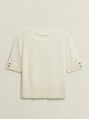 Hobbs White Leanne Knitted Top - Image 4 of 4