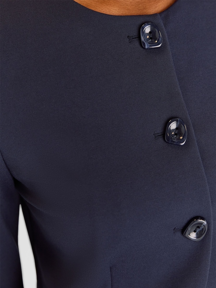 Whistles Blue Anne Ponte Button Jacket - Image 4 of 4