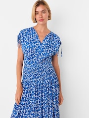 Whistles Blue Brushed Stroke Midi Dress - Image 2 of 6