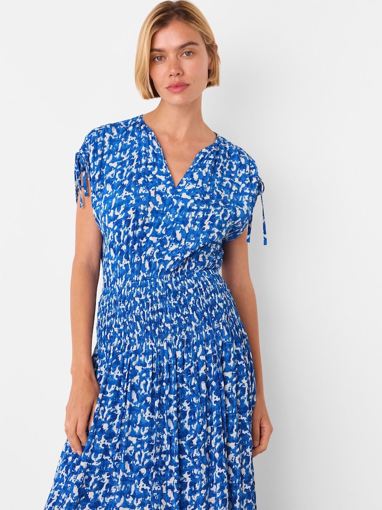 Whistles Blue Brushed Stroke Midi Dress - Image 2 of 6