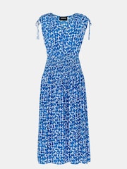 Whistles Blue Brushed Stroke Midi Dress - Image 6 of 6
