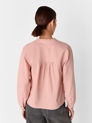 Whistles Pink Textured Frill Blouse - Image 2 of 5