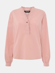 Whistles Pink Textured Frill Blouse - Image 5 of 5