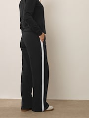Long Tall Sally Black Ribbed Wide Leg Joggers - Image 3 of 5