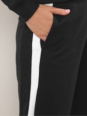 Long Tall Sally Black Ribbed Wide Leg Joggers - Image 4 of 5